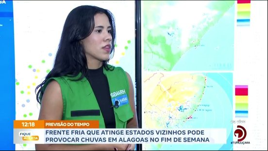 Frente fria que atinge estados vizinhos pode provocar chuvas em Alagoas no fim de semana